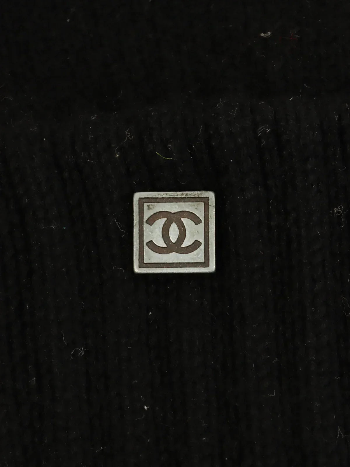 CHANEL Sport Line Cashmere Cc Mark Plate Gloves Black