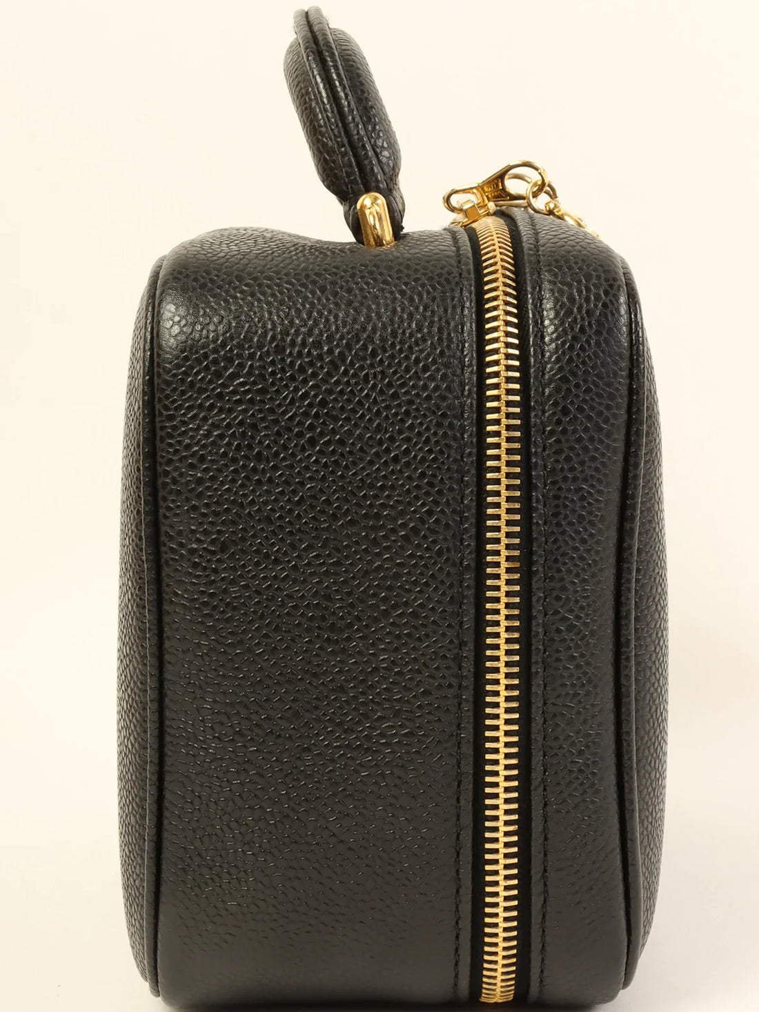 CHANEL Around 1997 Made Caviar Skin Cc Mark Stitch 2Way Vanity Black