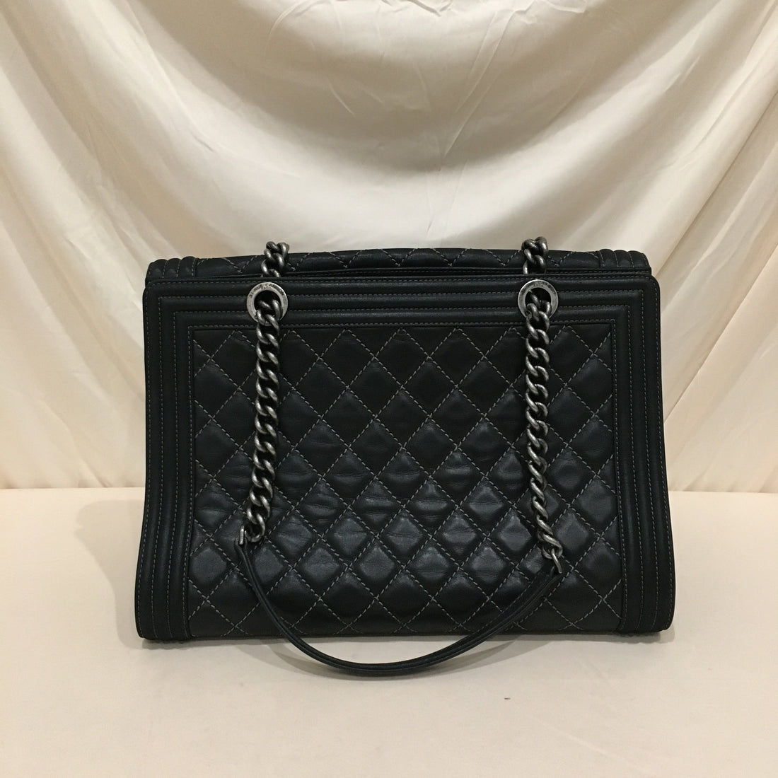 Chanel Black Leather Large Boy Shoulder Bag Sku# 76345