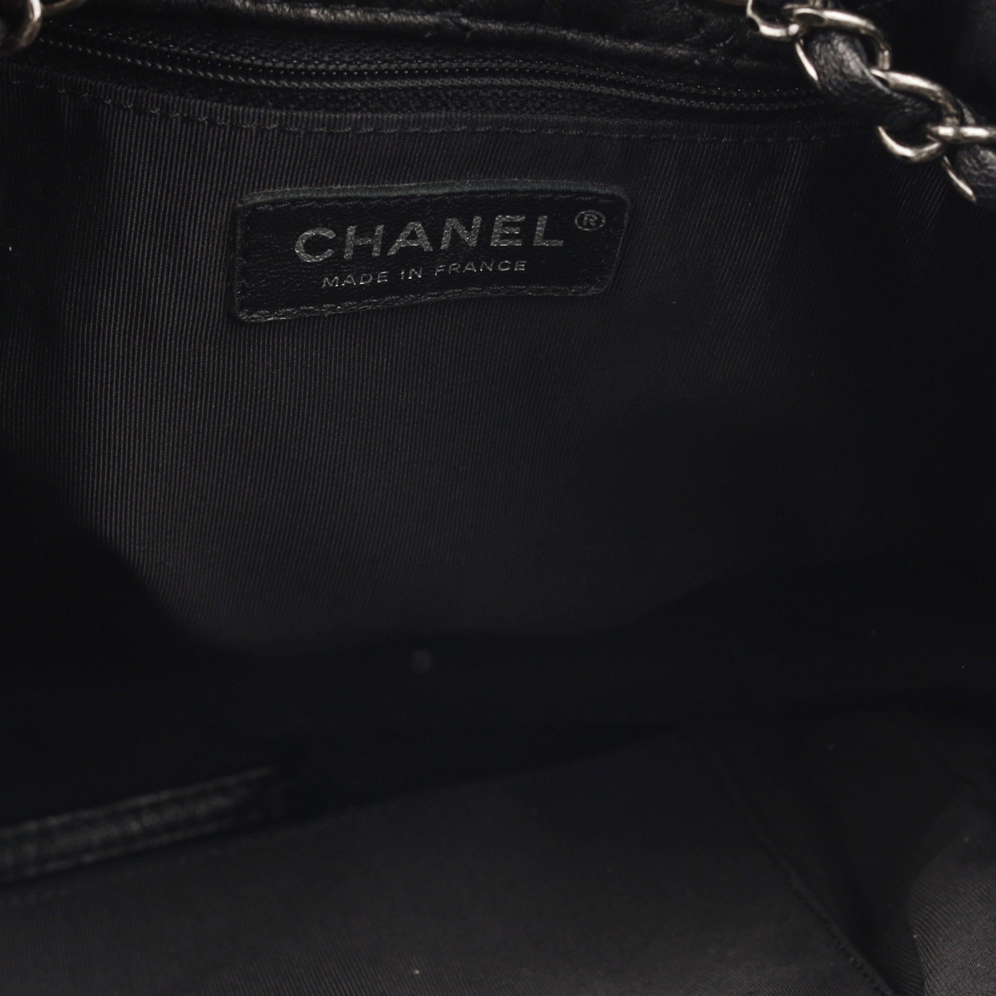 CHANEL Small Chain Shoulder Bag Clutch Black Quilted Flap Lambskin j60