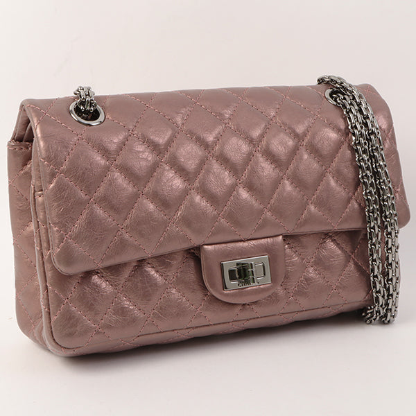 Chanel Around 2008 Made 2.55 Chain Shoulder Bag 23Cm Metallic Mauve Pink