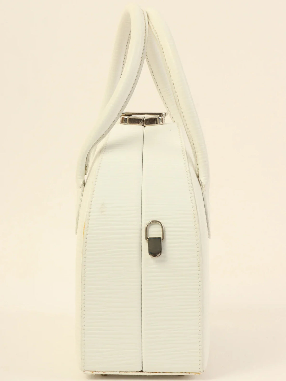 FENDI Leather Metal Clasp Mini 2Way Bag White