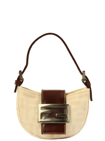 FENDI Ff Pattern Mini Mamma Baguette Light Beige/Brown