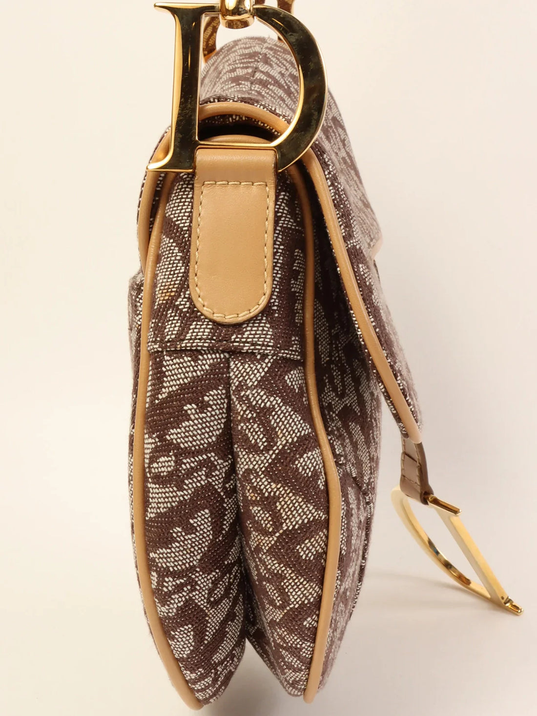 DIOR Trotter Pattern Saddle Bag Brown