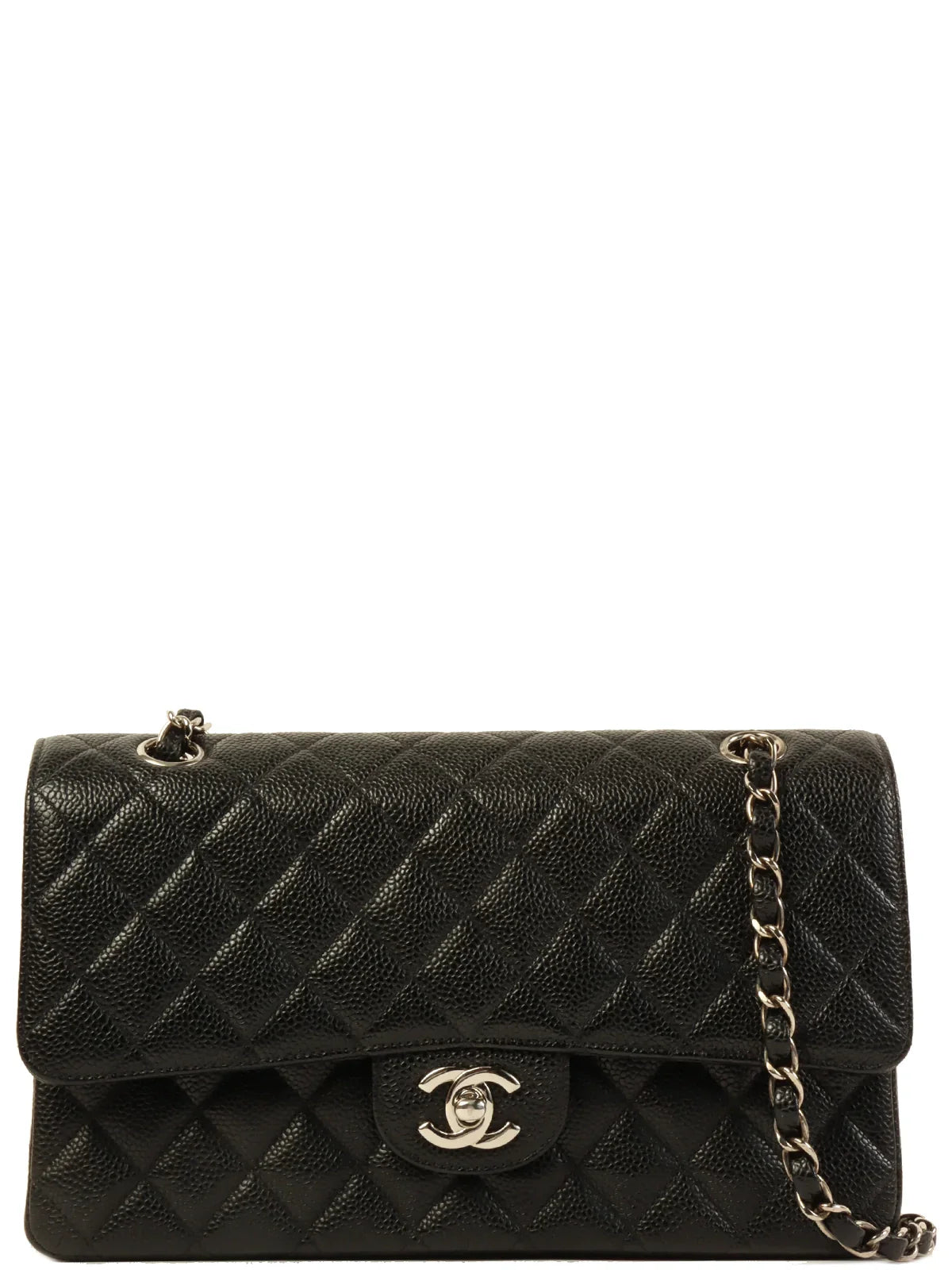 CHANEL Around 2000 Made Caviar Skin Classic Flap Chain Bag 25Cm Black