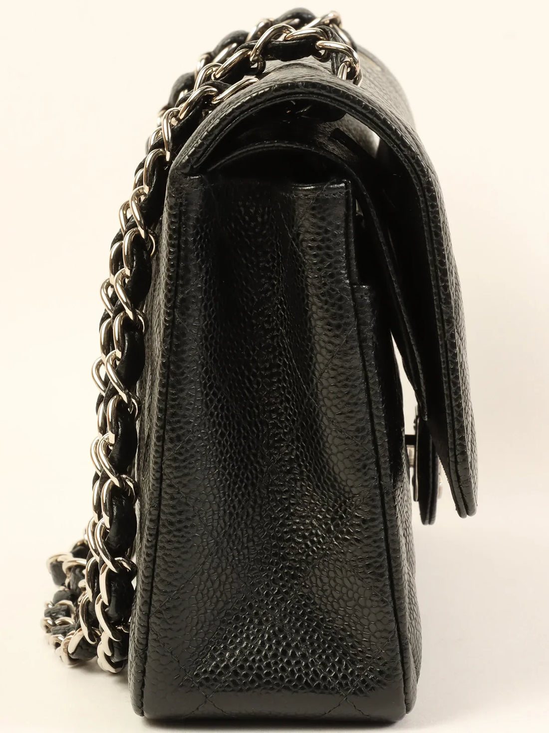 CHANEL Around 2000 Made Caviar Skin Classic Flap Chain Bag 25Cm Black