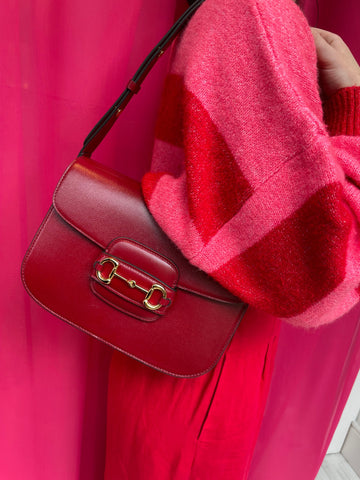 Gucci Horsebit 1955 Shoulder Bag Red Leather