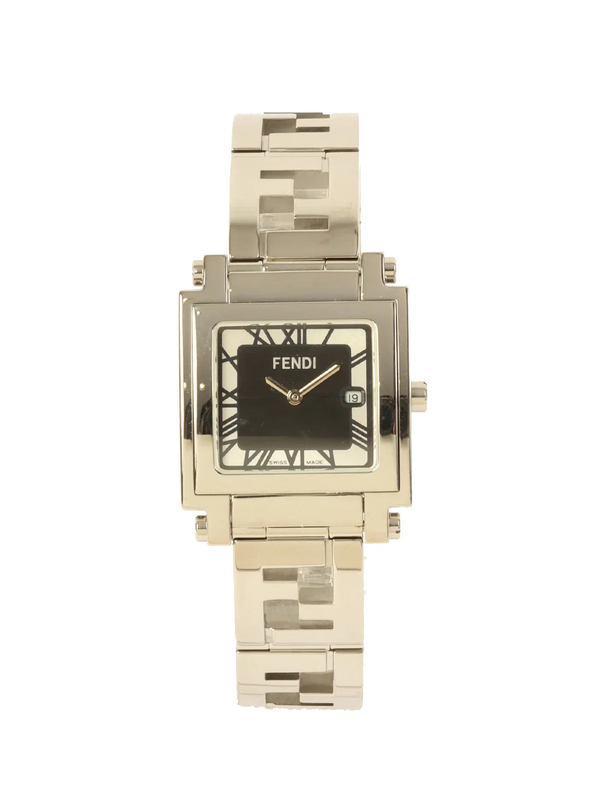 FENDI Quadro Watch Silver/Black