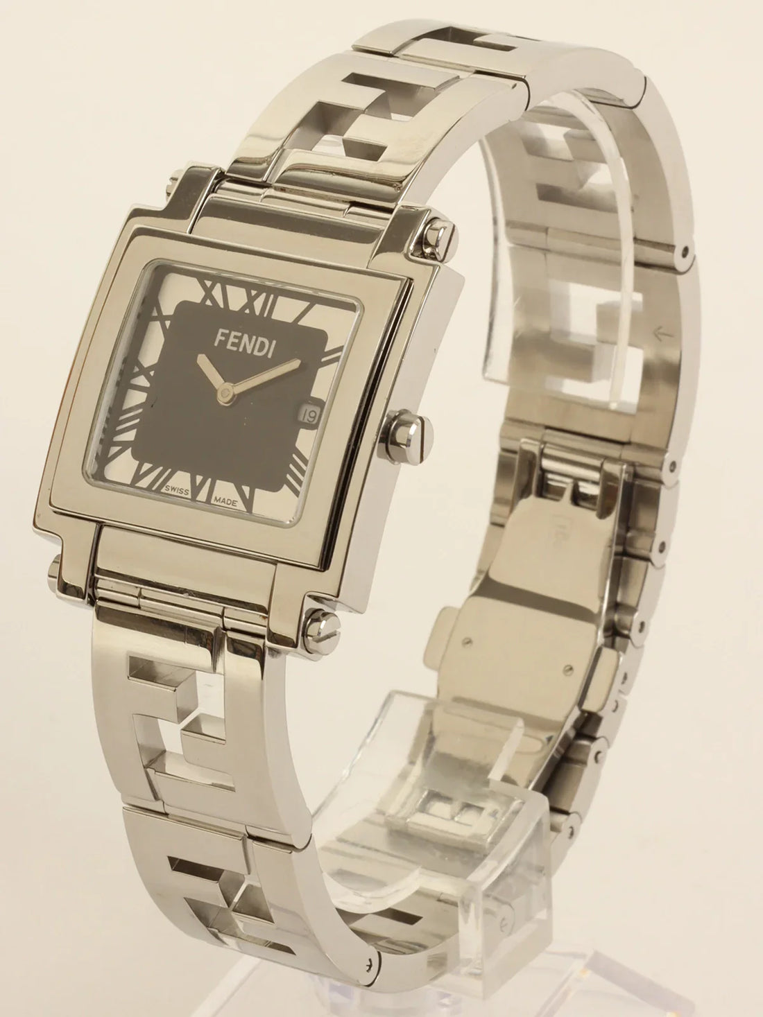 FENDI Quadro Watch Silver/Black