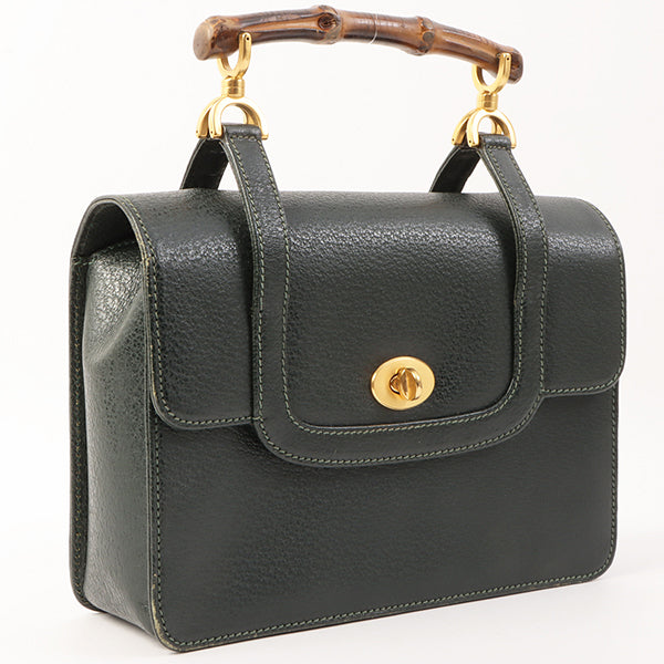 Gucci Bamboo Handle 2Way Bag Dark Green