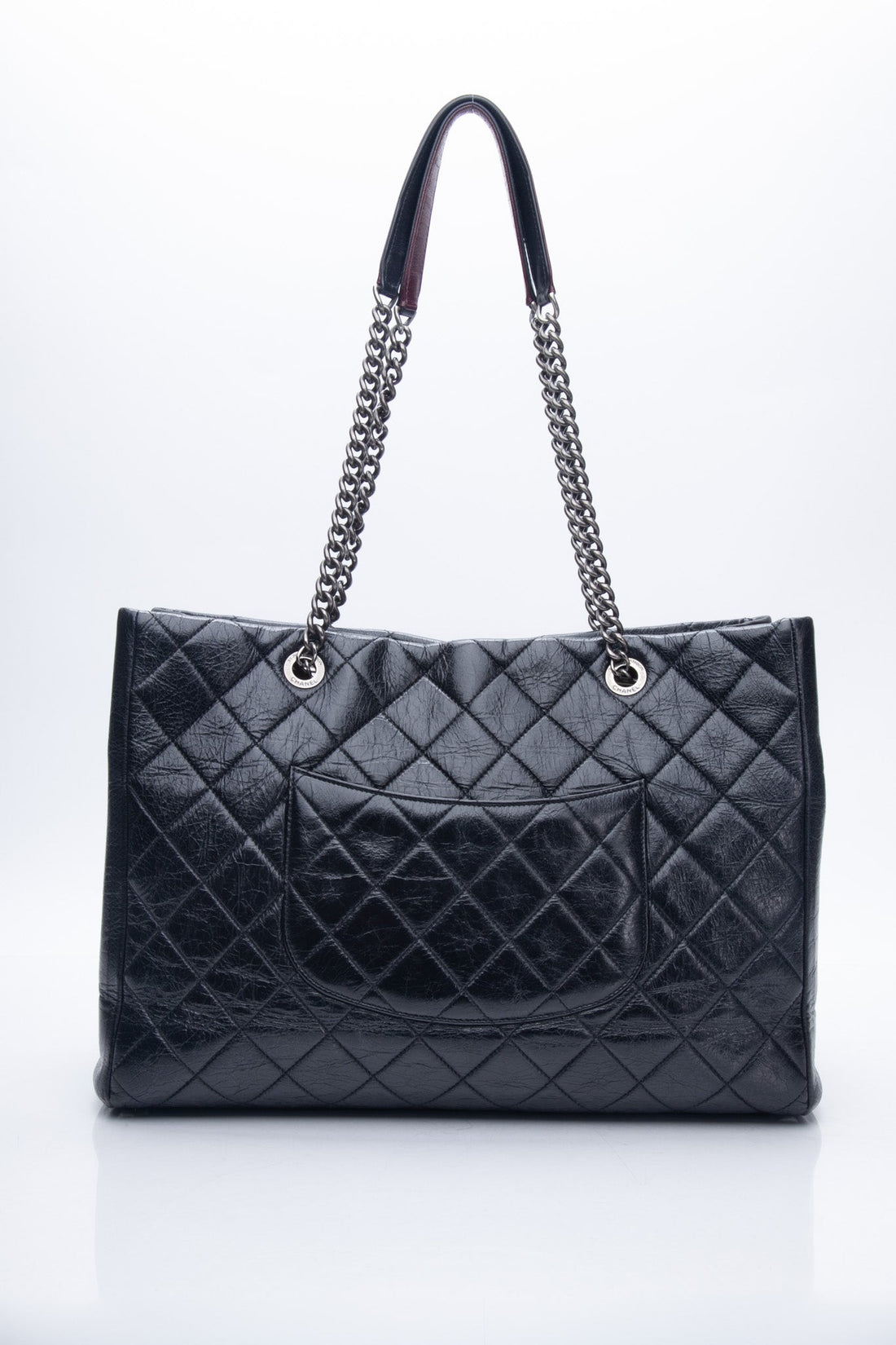 Chanel Duo Color front Flap Quilted Shopping Tote Bag