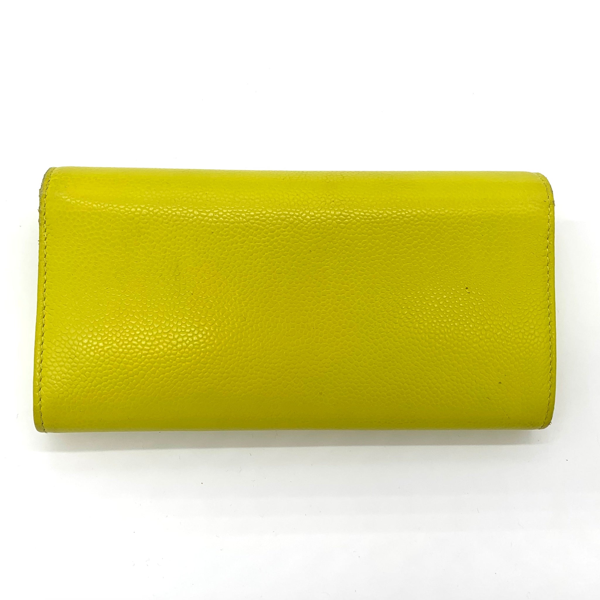 CHANEL YELLOW LEATHER WALLET