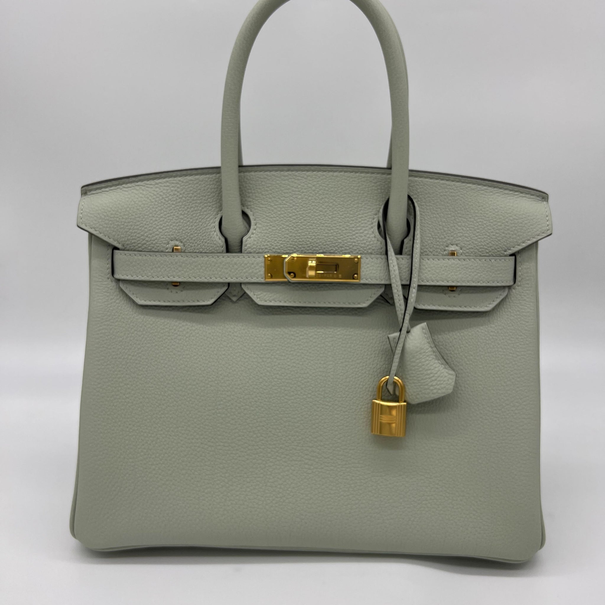 Hermes Birkin 30 Veau Togo Gris Neve Gold Hardware