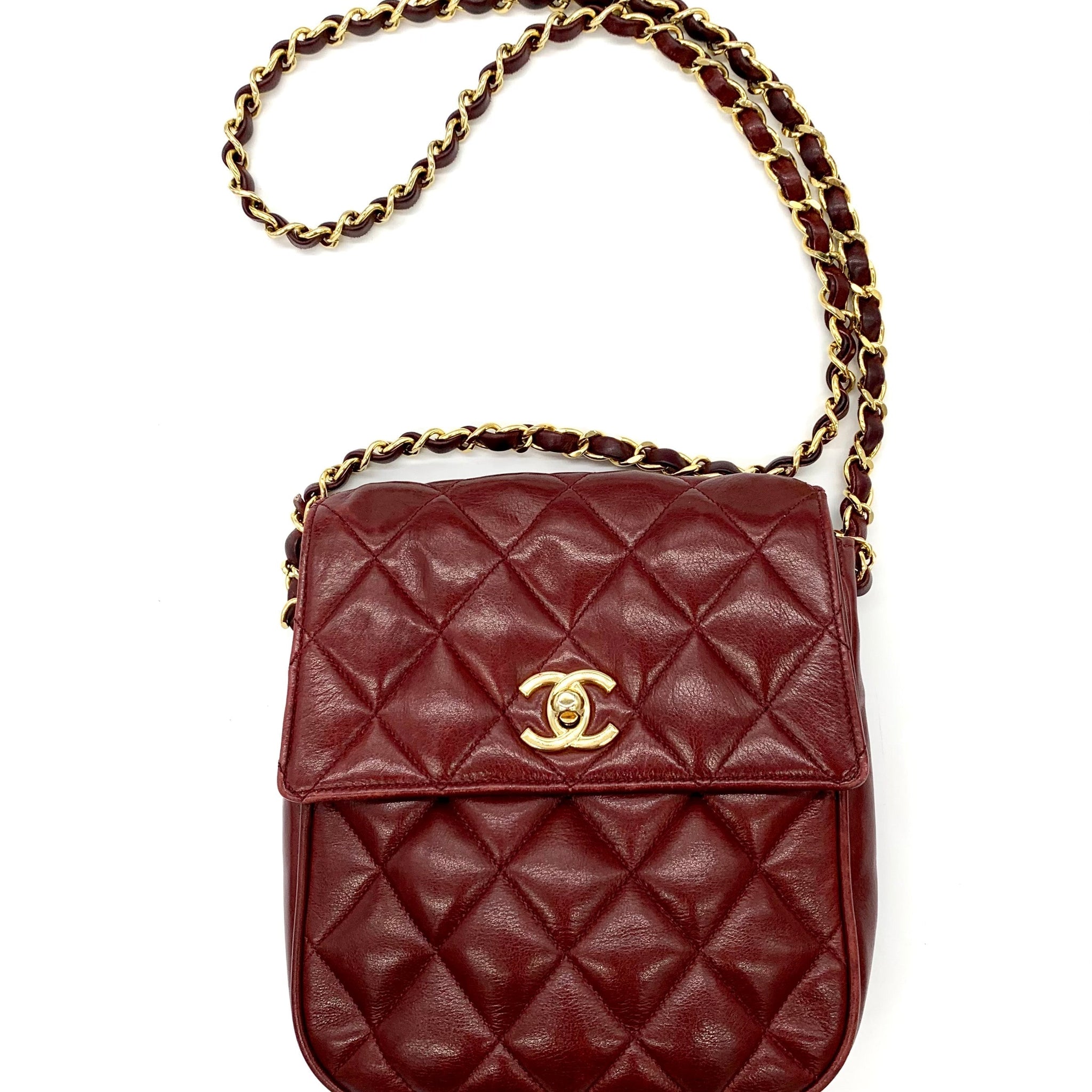 Chanel VINTAGE BURGUNDY CROSSBODY BAG
