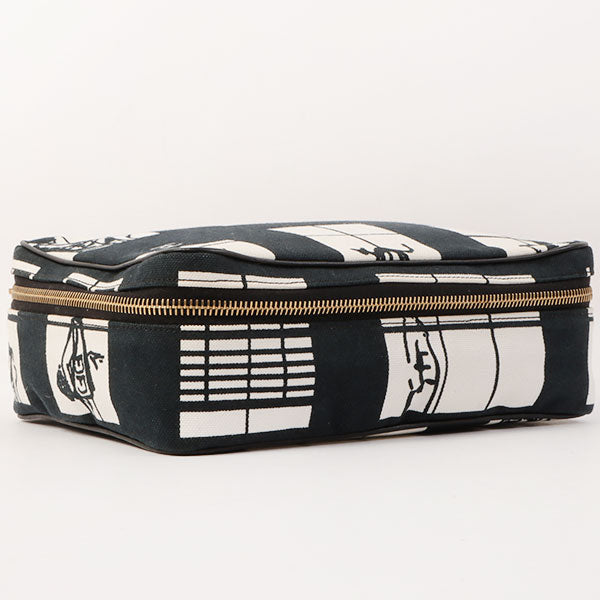 Chanel Around 2003 Made Windows Line Pouch Black