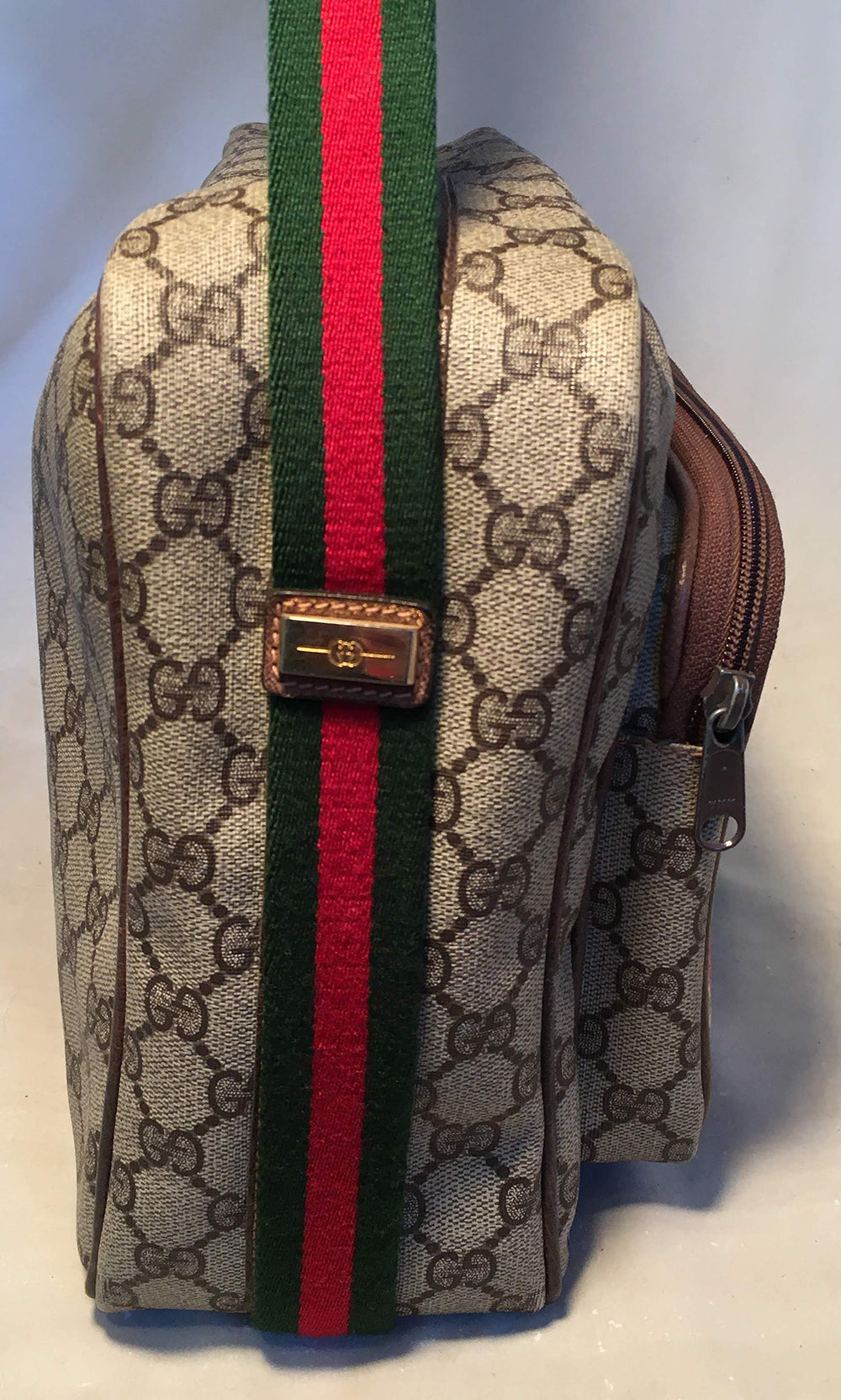 Gucci Vintage Monogram Hand Painted Ladybug Reporter Messenger Shoulder Bag