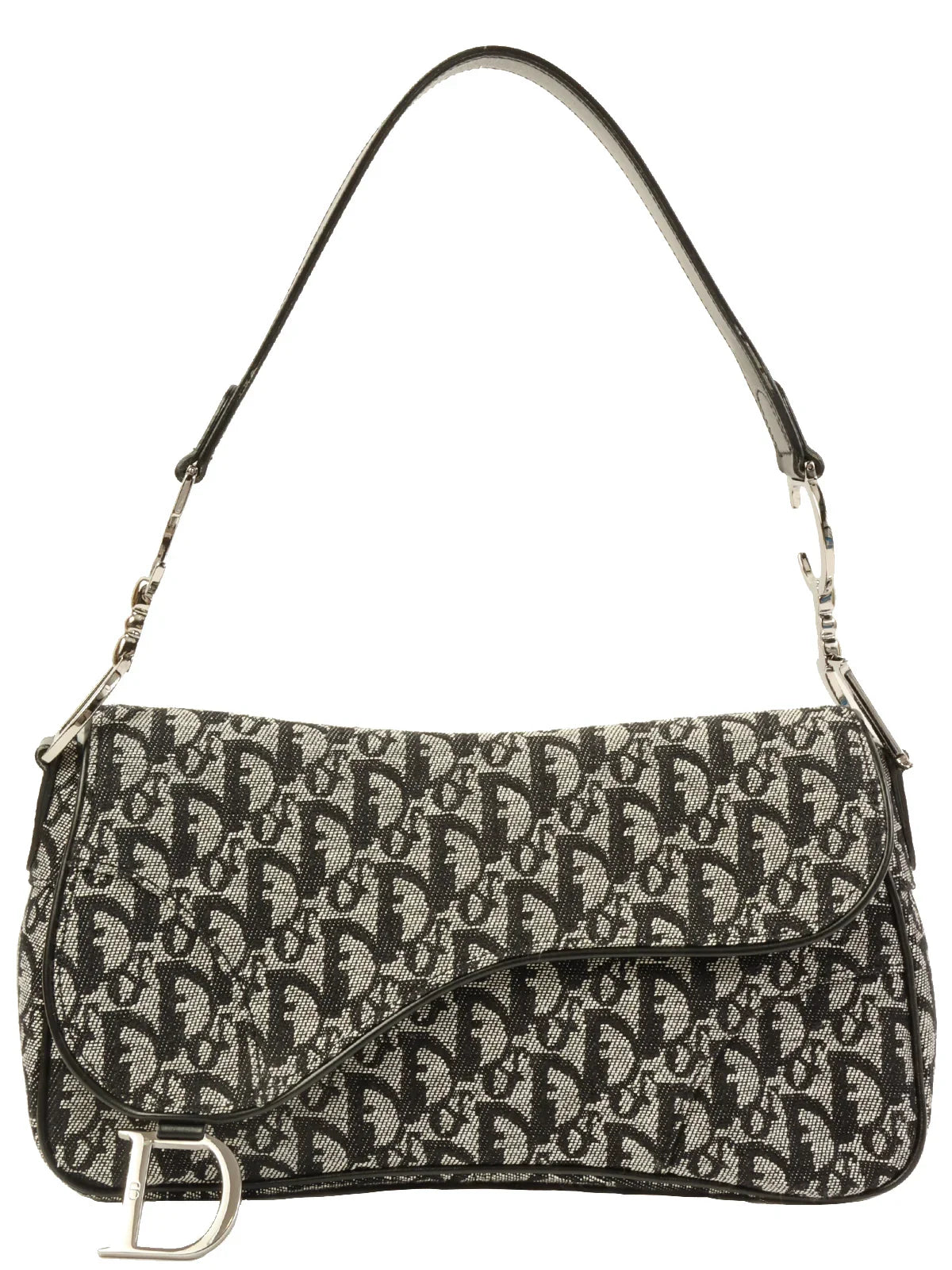 DIOR Trotter Pattern Saddle Bag Black