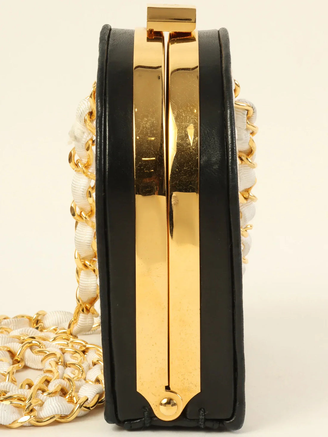 CHANEL Around 1990 Made Aurora Sequin Cc Mark Metal Clasp Mini Chain Bag Multi/Gold