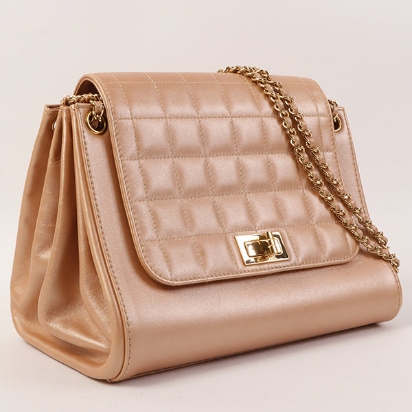 CHANEL Around 2002 Made Chocolate Bar 2.55 Chain Bag Bronze