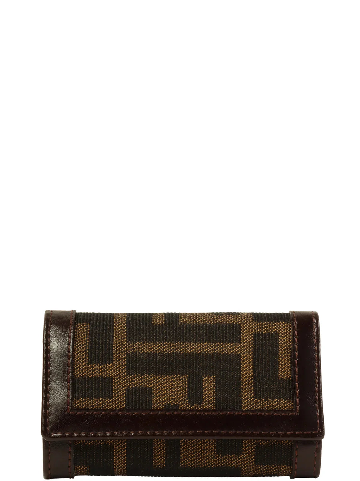 FENDI Canvas Ff Pattern Key Case Brown