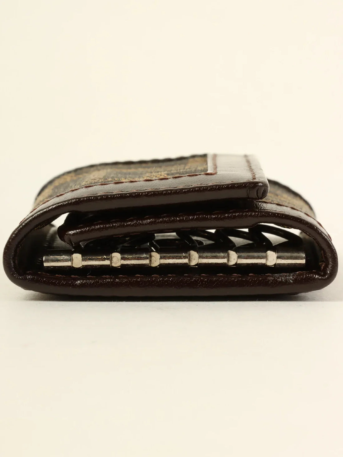 FENDI Canvas Ff Pattern Key Case Brown