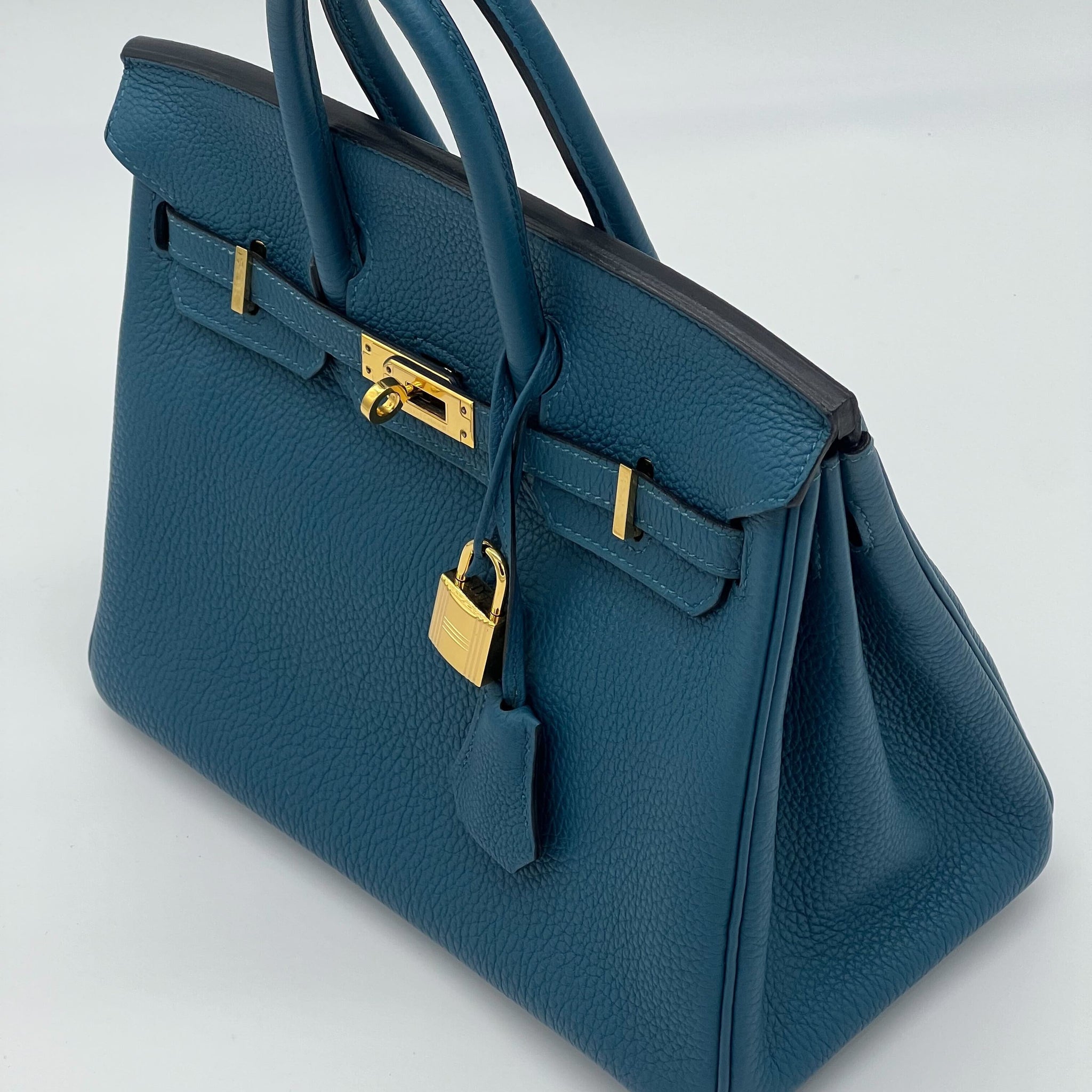 Hermes Birkin 25 Bleu Jean Togo Gold Hardware
