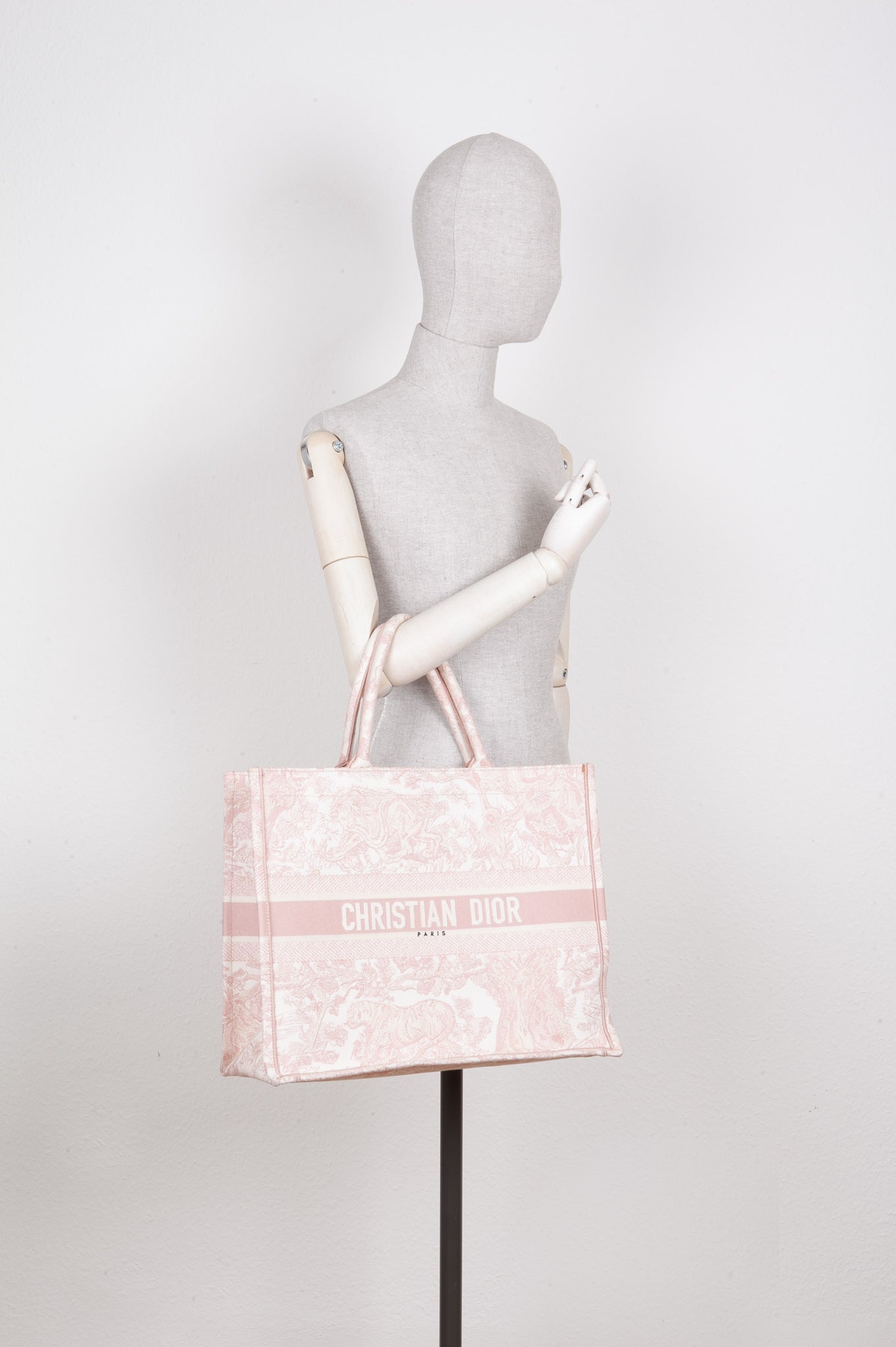 CHRISTIAN DIOR Book Tote Large Toile de Jouy Pink
