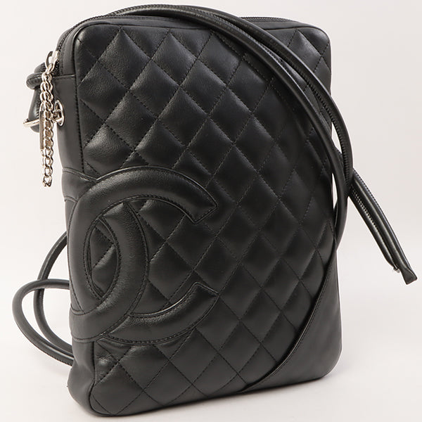 Chanel Around 2005 Made Cambon Shoulder Bag Black