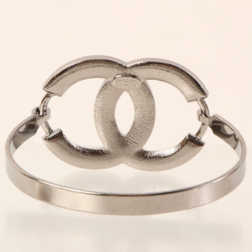 CHANEL 2005 Made Bijoux Cc Mark Bangle Silver/Clear/Red