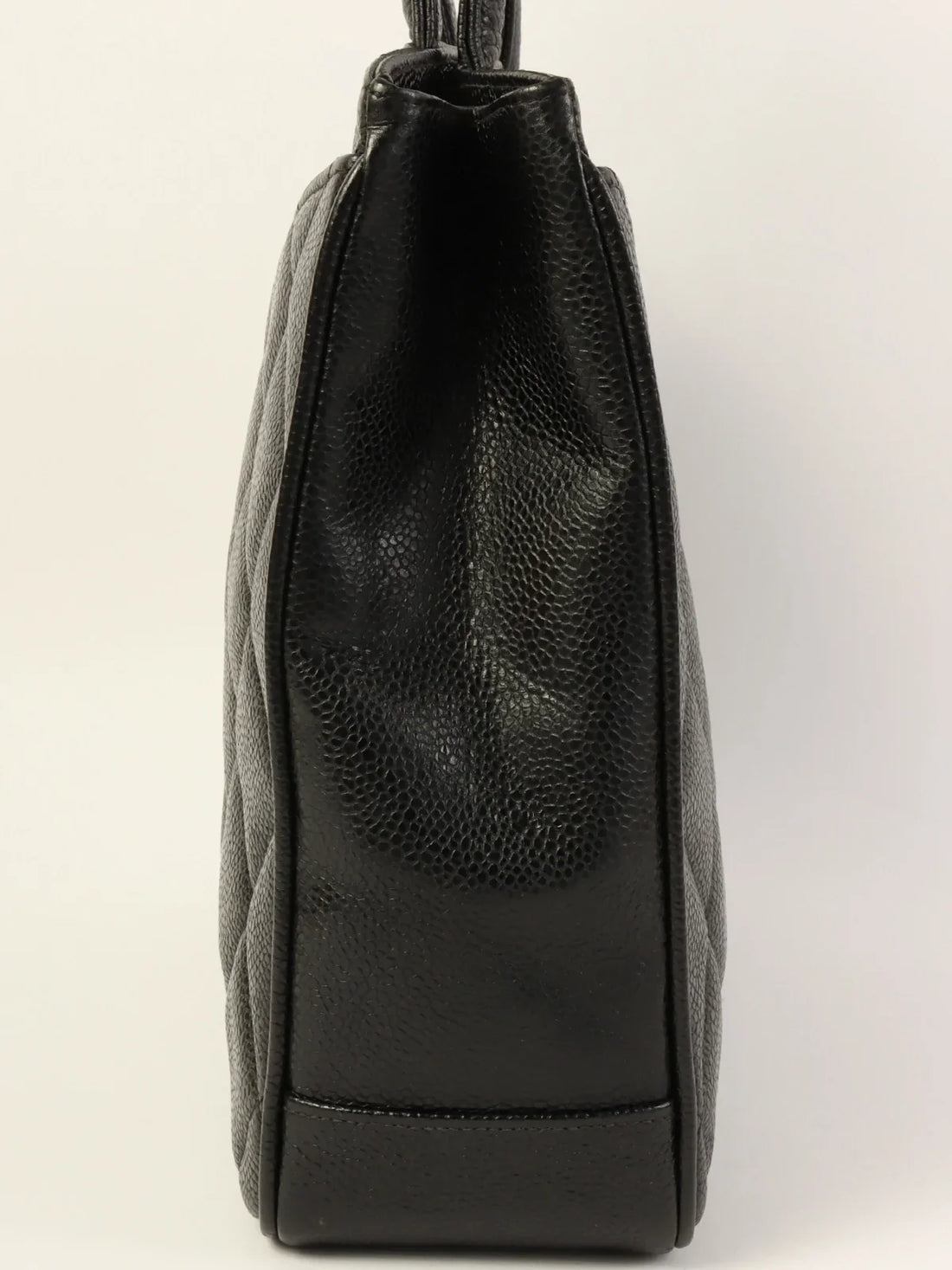 CHANEL Around 1997 Made Caviar Skin Turn-Lock Tote Bag Black