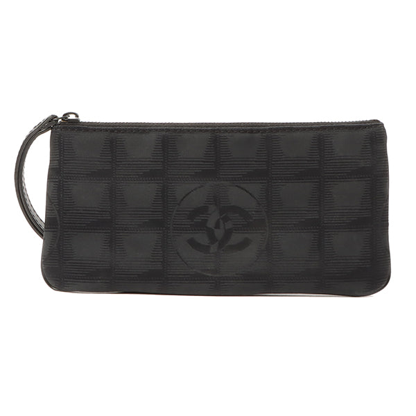 Chanel 2002 Made New Travel Line Nylon Coco Mark Pouch Black