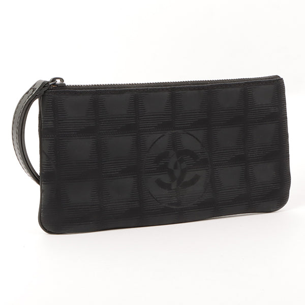 Chanel 2002 Made New Travel Line Nylon Coco Mark Pouch Black