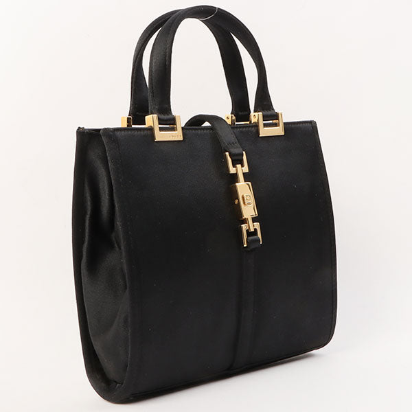 Gucci Satin Jackie Top Handle Bag Black