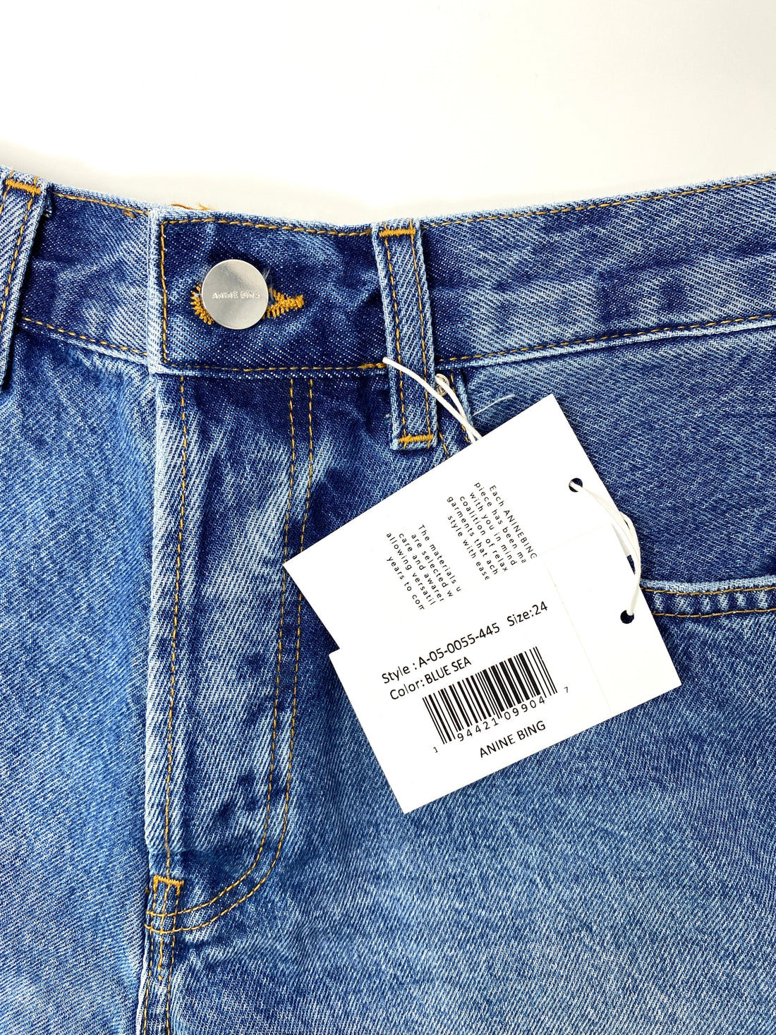 ANINE BING - GINA SHORTS IN "BLUE SEA" - Size 24