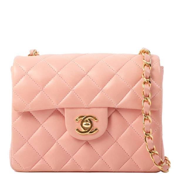 Chanel Around 2003 Made Classic Flap Chain Bag Mini Pink