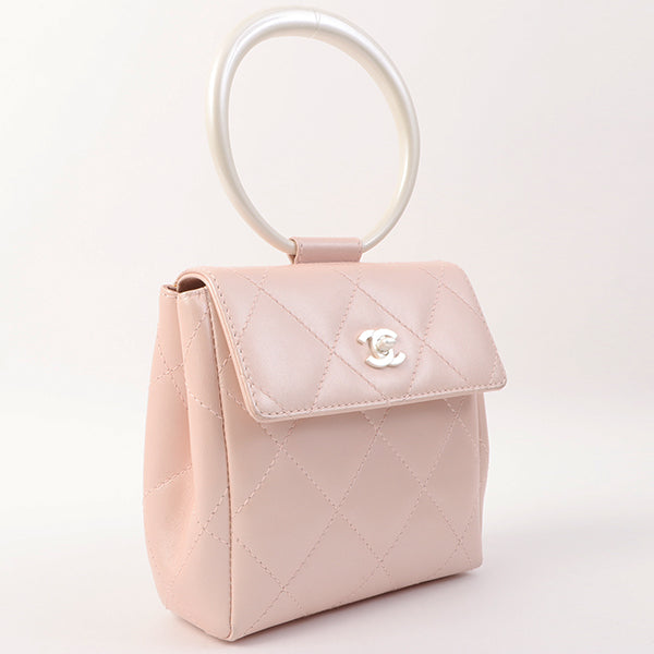 Chanel Around 2000 Made Turn-Lock Mini Top Handle Bag Pearl Pink