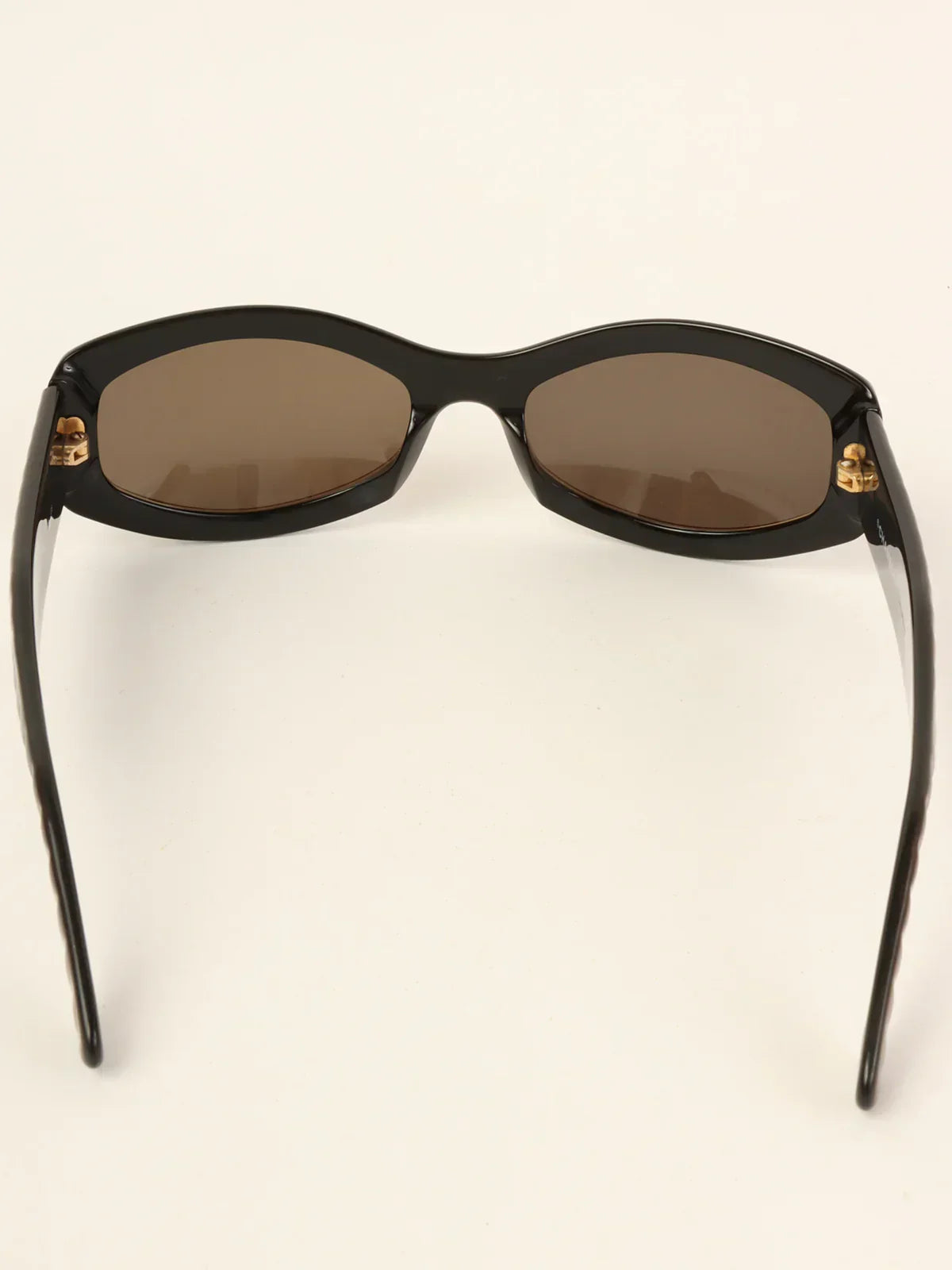 CHANEL Side Square Cc Mark Plate Sunglasses Metallic Brown