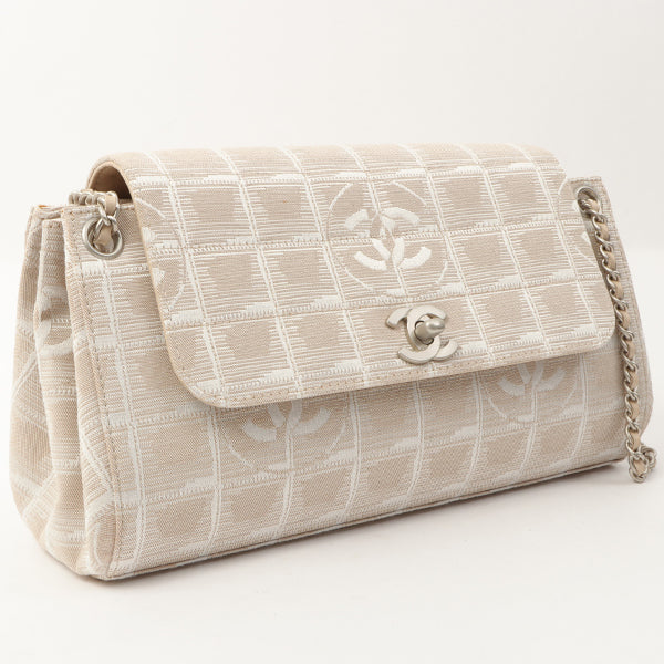 Chanel Around 2002 Made New Travel Line Matelasse Plate Chain Bag