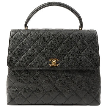 Chanel Around 1998 Made Caviar Skin Turn-Lock Handbag Black