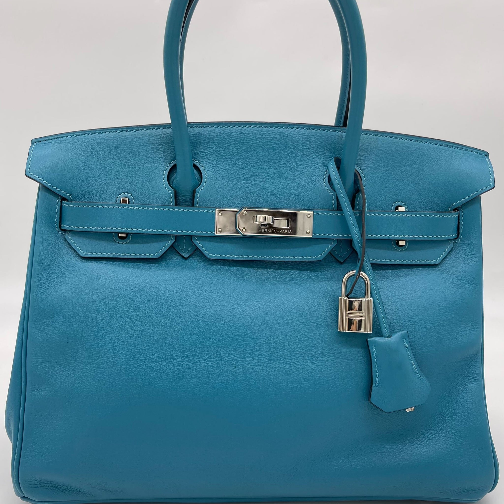 Hermes Birkin 30 Bleu Jean Palladium Hardware