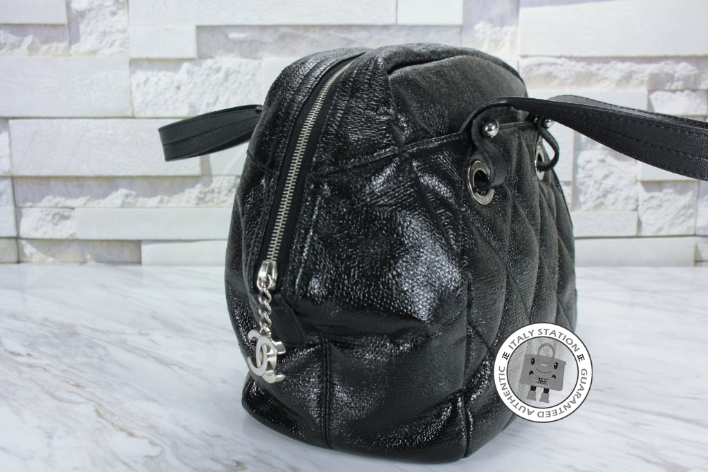 Chanel Shopping Black Leather Tote Bag Shw