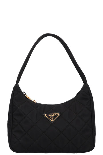 PRADA Quilted Re-Nylon Shoulder Bag Black