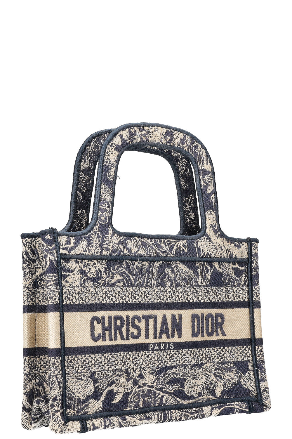 CHRISTIAN DIOR Mini Book Tote Toile de Jouy Reverse Embroidery Blue