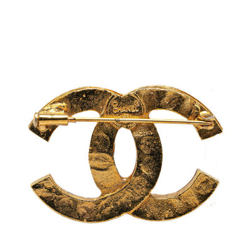 Chanel Rhinestone CC Logo Brooch Metal Brooch in Good condition