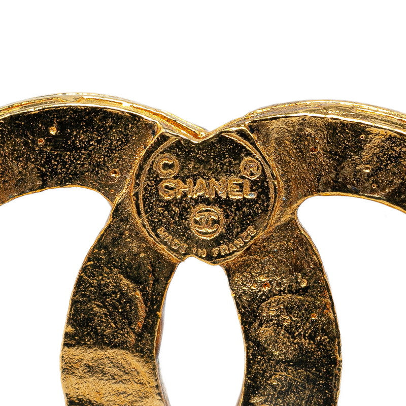 Chanel Rhinestone CC Logo Brooch Metal Brooch in Good condition