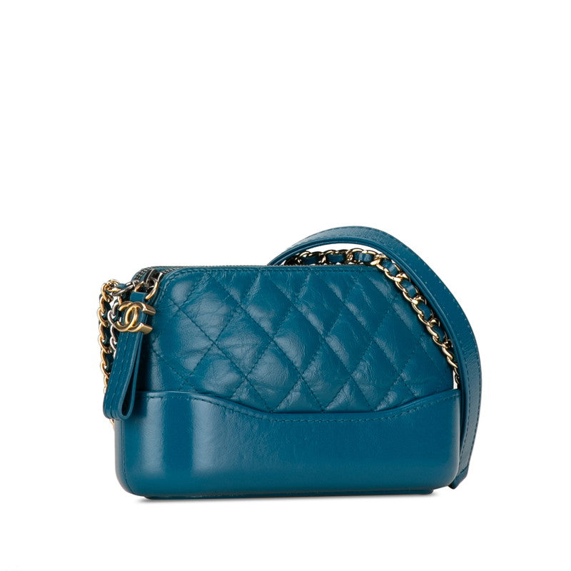 Chanel Quilted Leather Gabrielle Clutch with Chain Leather Crossbody Bag in Good condition
