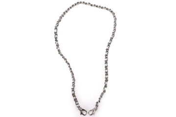 CHANEL LEATHER CHAIN BAG ACCESSORIES GREY SILVER HARDWARE