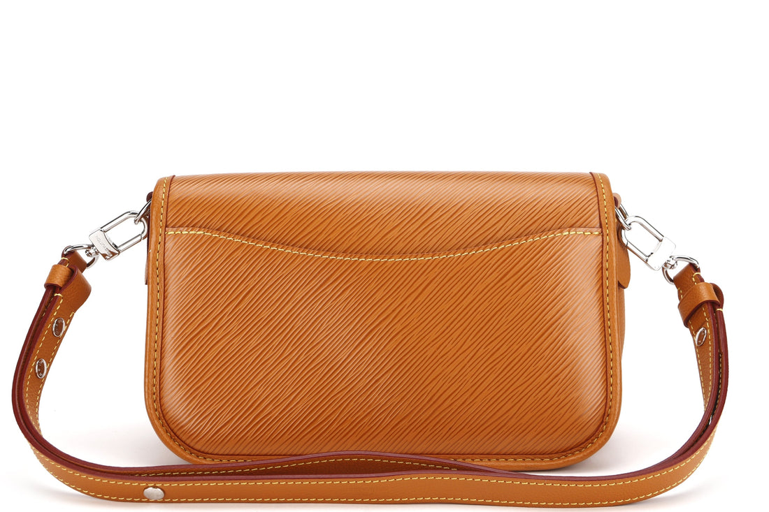 LOUIS VUITTON M59459 BUCI CROSSBODY SMALL GOLD MIEL EPI LEATHER SILVER HARDWARE, WITH STRAP & DUST COVER