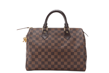LOUIS VUITTON SPEEDY 30 (N41364) DAMIER EBENE CANVAS GOLD HARDWARE WITH LOCK AND KEYS