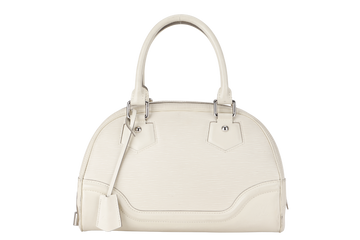 LOUIS VUITTON BOWLING MONTAIGNE PM (M6932J) WHITE EPI LEATHER SILVER HARDWARE WITH DUST COVER